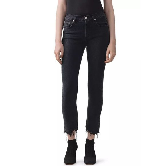 Agolde Denim - Agolde Toni Straight Leg Jeans Feral Destroyed Ripped Stretch Distressed Denim